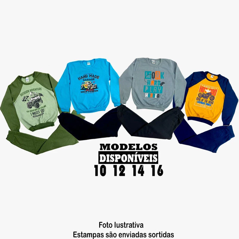 🧥👖 Kit de Roupas de Frio Masculinas - 4 Conjuntos de Moletom 👦❄️