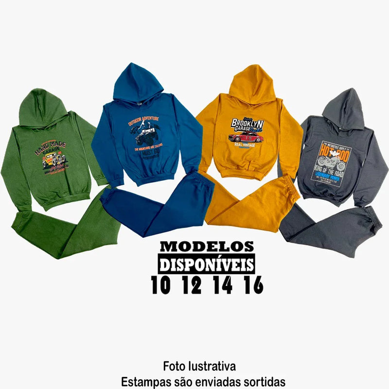 🧥👖 Kit de Roupas de Frio Masculinas - 4 Conjuntos de Moletom 👦❄️