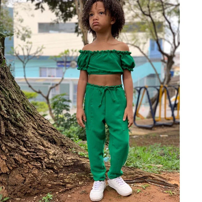 🌟 Conjunto Cropped & Calça Menina Blogueirinha - Tia Dani Kids 🌟