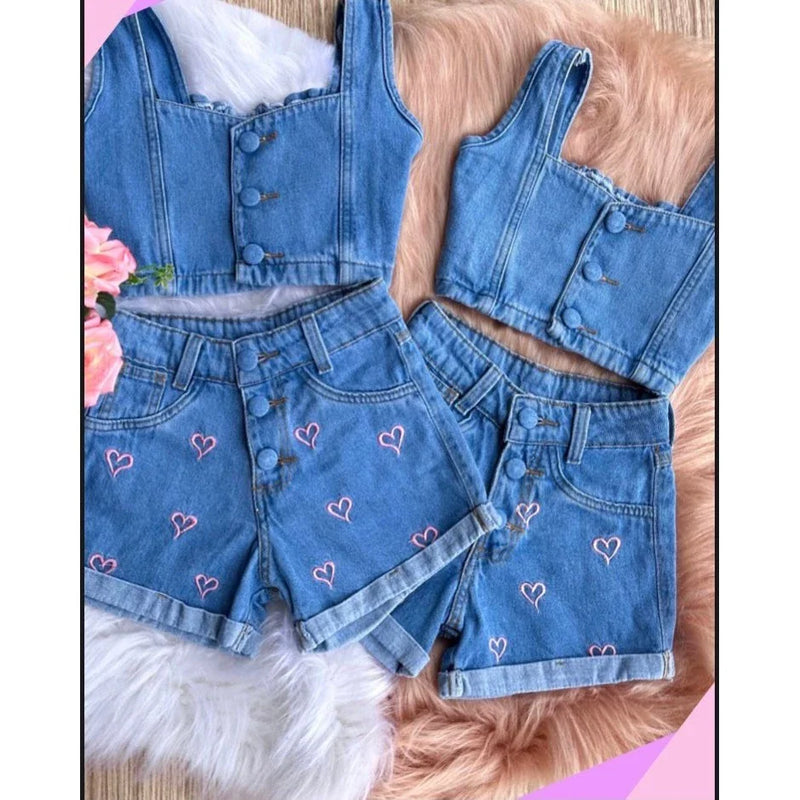 👗✨ Conjunto Jeans Juvenil Menina - Tamanhos 8 ao 16 ✨👗